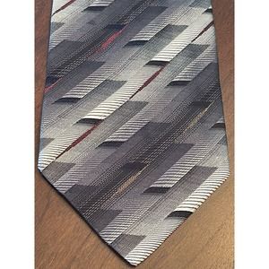 Zanetti Cravtte, Black, Gray, 100% Silk, Men’s Neck Tie, Made In Italy